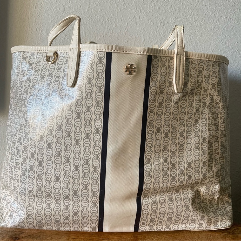 Tory Burch gray tote large bag